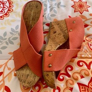 Elastic Wedge Sandals